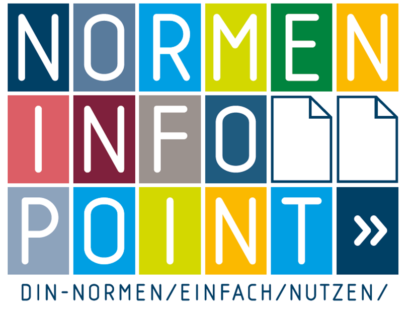 Bild mit Schrift Normen-Infopoint DIN-Normen einfach nutzen