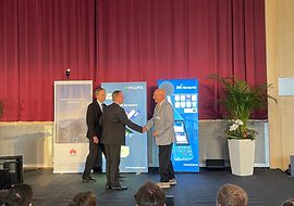 Herr Lenz, Herr Dr. Wittstock, Herr Dr. Krüger auf der Bühne der DAGA